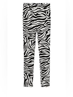 Zebra Print Slim Leggings - Black & White